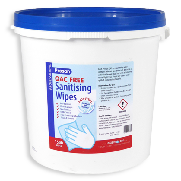 Quat Free Sanitising Wipes 1500 Sheet BUCKETS & REFILLS - Image 2