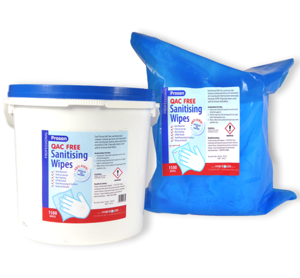 PN122 & PN123 QAC Free Wipes 1500 Bucket & Refill