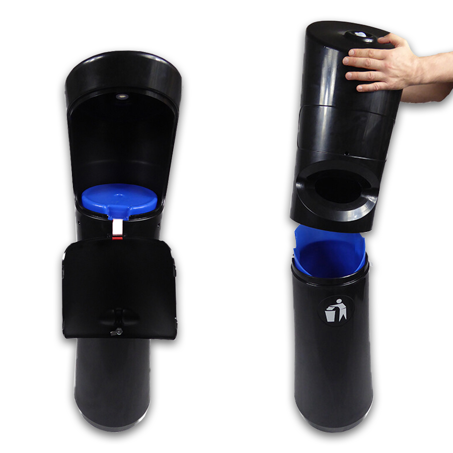 PN1522 Wet Wipe Stations Open - showing Wipe Holder & Bin