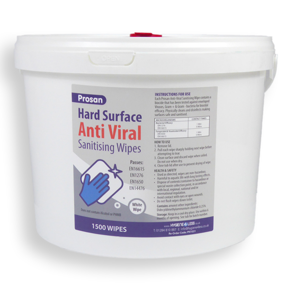 PN1031 1500 sheet Hard Surface Anti Viral Wipes Bucket