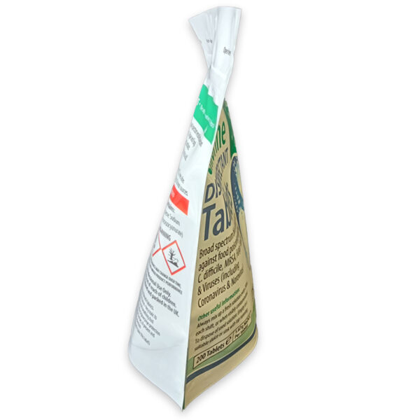 PN501P Effervescent Chlorine Tablets Pouch Side View L-R