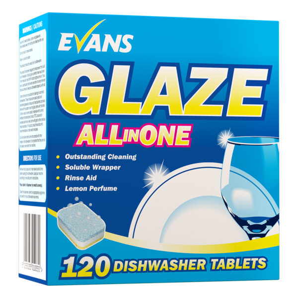 PN1415 Glaze All in One Dishwash Tablets 120 per box - Evans C002AEV