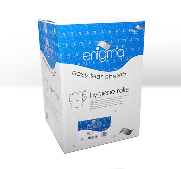 Case of 9 White 2 Ply Pure Enigma Hygiene Roll - 500mm x 45mm 50m - PN417