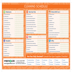 Cleaning Schedule for Gym and Leisure