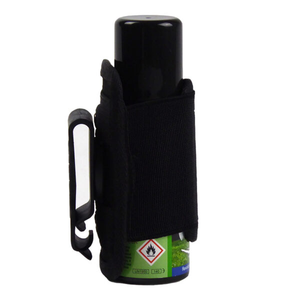 PN1317 Holster grip has an easy to apply belt grip for shorts. Extremely durable and rugged construction. Strethcable fabric outer cover giove secure grip to the spray can. Wear on front of shorts for best access.