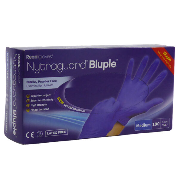 Food Gloves from Nitraguard. Medical & Food Grade Blue Gloves - 100 PACK in medium and large sizes. Large Order Shipping case of 1,000 gloves (10 x 100)