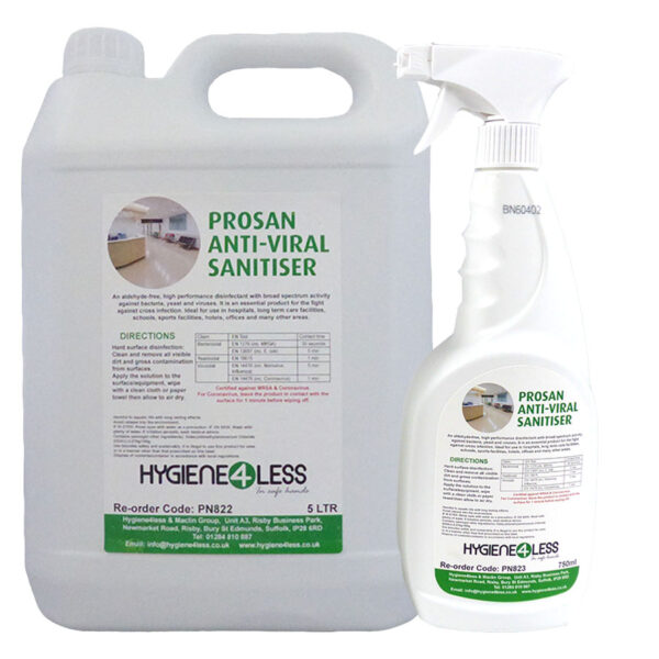 PN823 & PN822 Anti-Viral Sanitiser 750ml Spray & 5 Litre Refills
