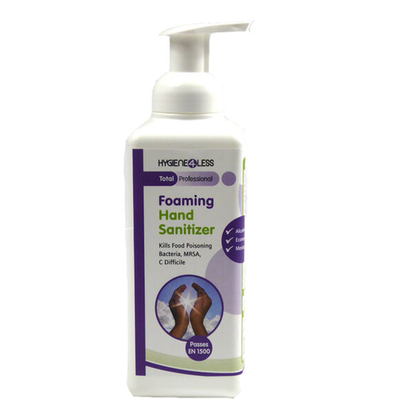 PN603 alcohol free fomaing hand sanitizer - each pump doses 2mll fluid. Good antimicrobial properties. Kind to skin. Contain moisturiser.