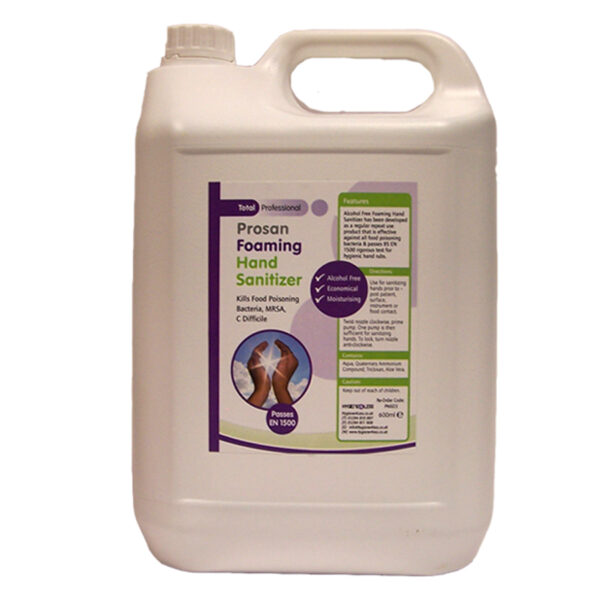 Alcohol Free Hand Sanitiser fluid suitable for use in fomaing dispensers or PN603 600ml foaming hand sanitiser pumps.
