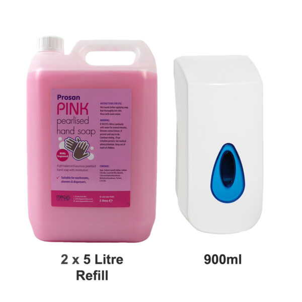 Offer 2 PN618 2 x 5L Pink Soap & 1 x 900ml Brightwell Soap Dispenser