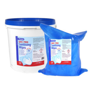 Qac Free Surface Sanitising Wipes available in buckets and refills