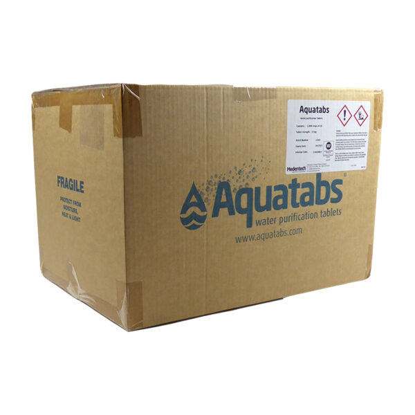 Water Treatment Tablets from Aquatabs. 8.5mg NaDCC per tablet. Similar to Oasis and Puritabs.