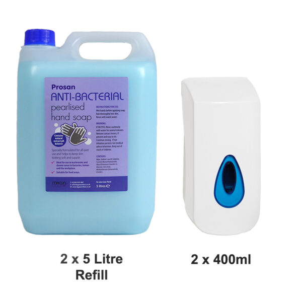 PN622 2 x 5L Anti Bac Soap + 2 x 400ml Brightwell Soap Dispenser