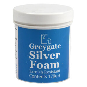 Greygate Goddard type Silver Foam Polish is easy to apply and rinse off. Wear Gloves. Use the sponge provided. Cleans and protects with anti-tarnish action.