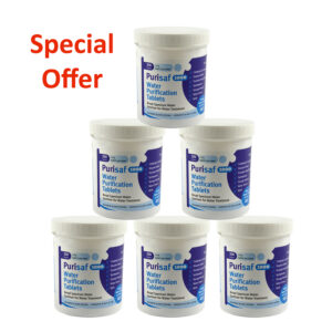 Purisaf Water Purification Tablets 6 Tub Special Offer with FREE Carriage