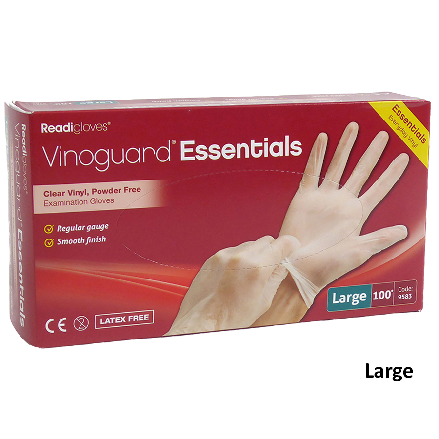 Perfect For Cleaning And Safety | Non-Sterile Powder Free Gloves Vinyl Gloves Medium 100 x Disposable Gloves Vinyl Medium, 100 Latex free Gloves 