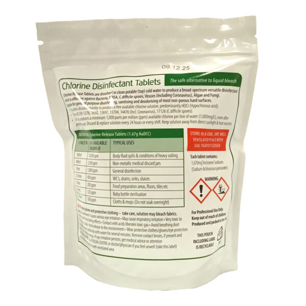 PN501P Prosan Chlorine Disinfectant Tablets - Fully Recyclable Pouch Pack - 200 Tablets