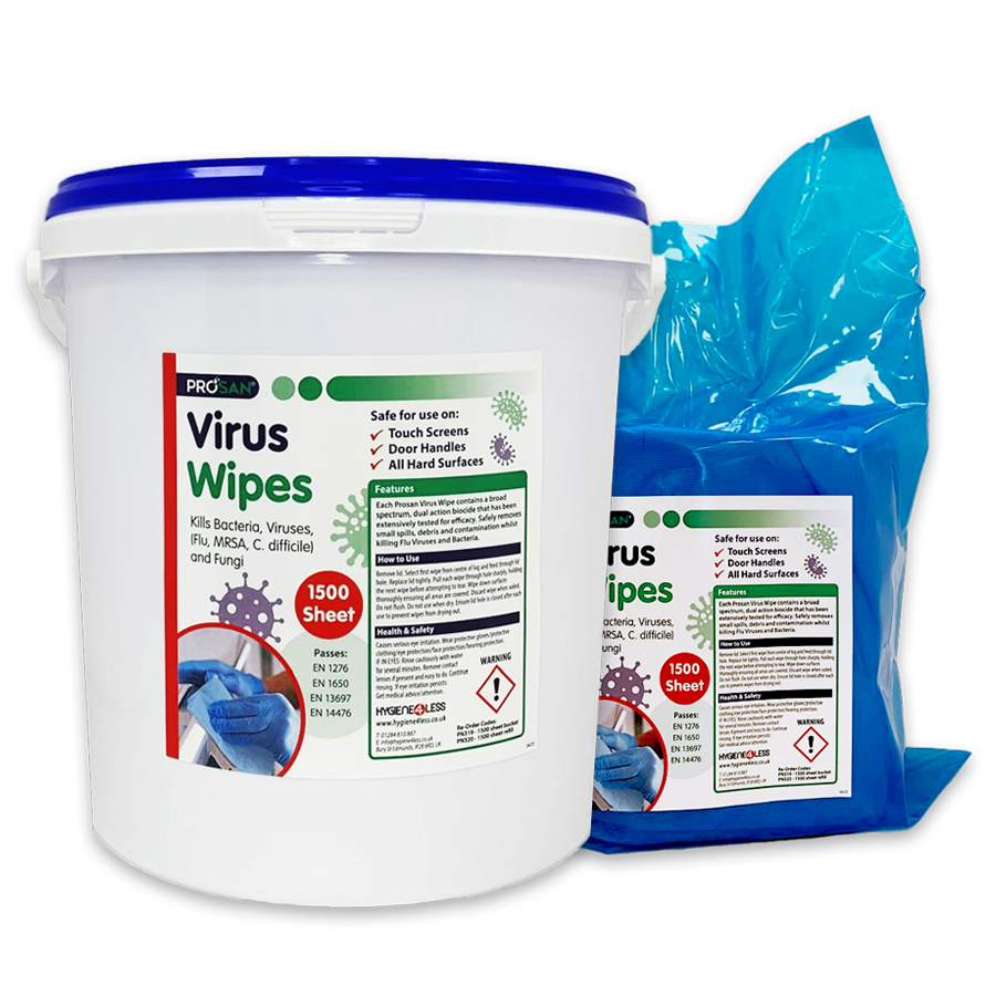 Service Wipes Virus Wipes - 1500 sheet Buckets & Refills - hygiene4less